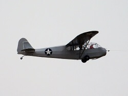 WAAAM's WWII Piper TG-8 training glider doing its first post restoration flight.