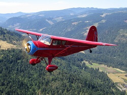 WAAAM's 1940 Rearwin Cloudster goes for a flight around the Hood River valley.