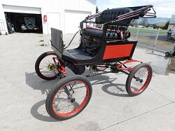 WAAAM's 1900 Locomobile Steam Car just as it arrived at the museum.