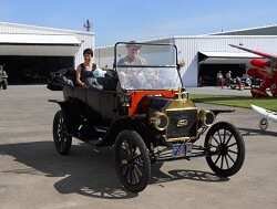 WAAAM's 1913 Ford Model T Touring Car out driving during a Second Saturday event.