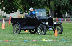 WAAAM Model T Driving School student reversing in a 1925 Model T Ford Truck.