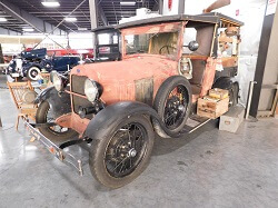 WAAAM's 1928 Ford Model A Roadster Pickup all decked out to look like a Grapes of Wrath car.