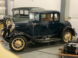 WAAAM's 1930 Ford Model A Standard Coupe on display at the museum.