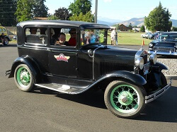 WAAAM's 1931 Ford A Sedan out giving rides on Second Saturday.