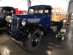 WAAAM's 1936 Ford Flatbed Truck on display in the museum.