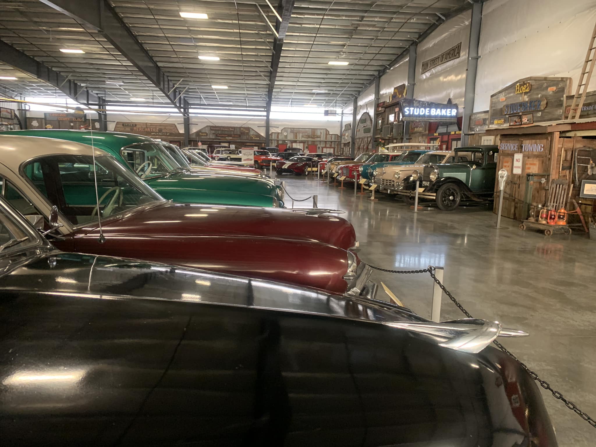 cars in hangar at WAAAM