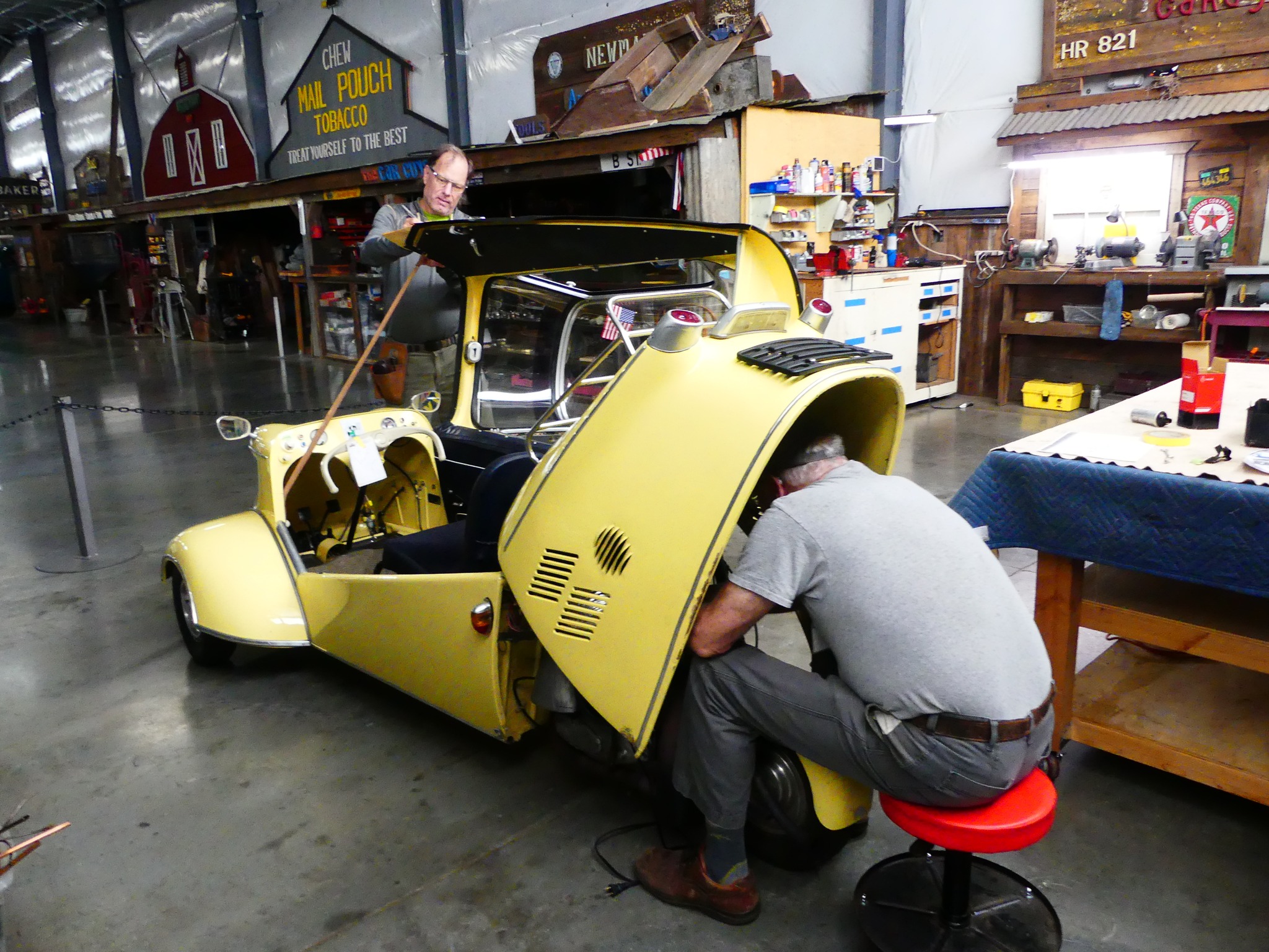 volunteer working on a museum project